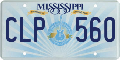 MS license plate CLP560