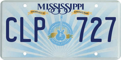 MS license plate CLP727