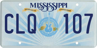MS license plate CLQ107