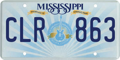 MS license plate CLR863