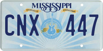 MS license plate CNX447