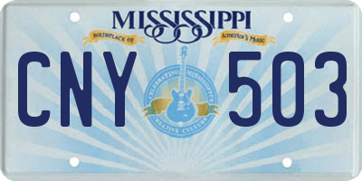 MS license plate CNY503