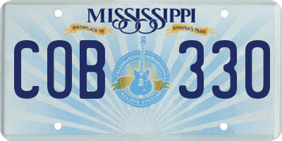 MS license plate COB330