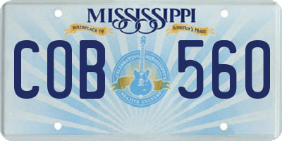 MS license plate COB560