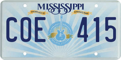 MS license plate COE415