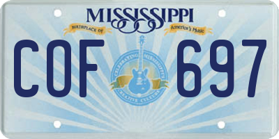 MS license plate COF697