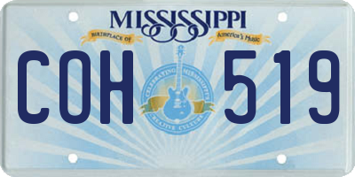 MS license plate COH519