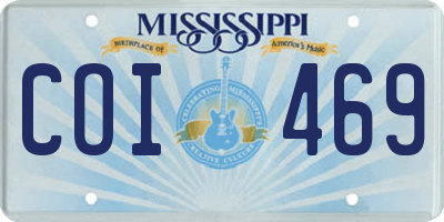 MS license plate COI469