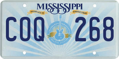 MS license plate COQ268