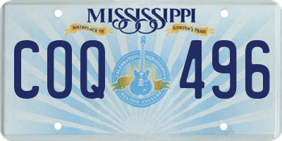 MS license plate COQ496