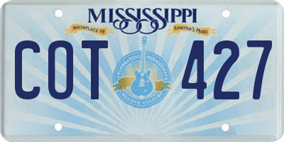 MS license plate COT427