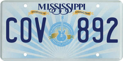 MS license plate COV892