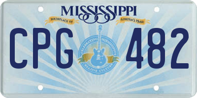 MS license plate CPG482