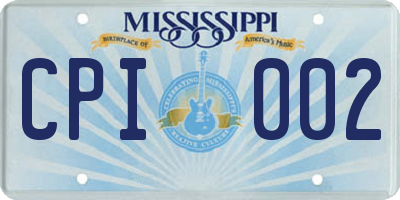 MS license plate CPI002