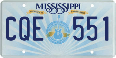 MS license plate CQE551