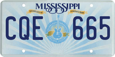 MS license plate CQE665