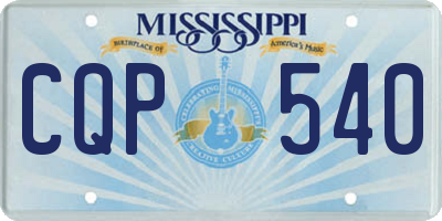 MS license plate CQP540