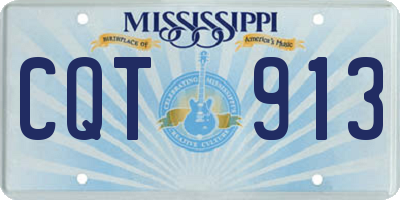 MS license plate CQT913