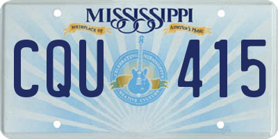 MS license plate CQU415