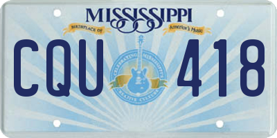 MS license plate CQU418
