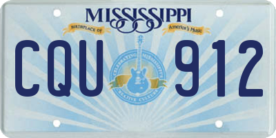 MS license plate CQU912