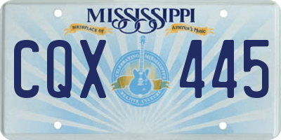 MS license plate CQX445