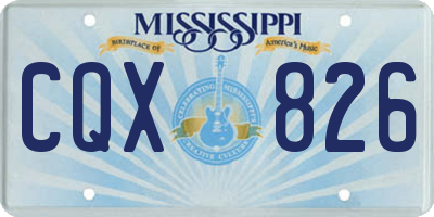 MS license plate CQX826
