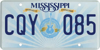 MS license plate CQY085