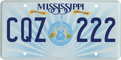 MS license plate CQZ222