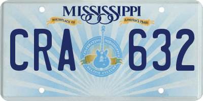 MS license plate CRA632