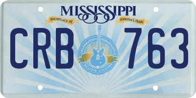 MS license plate CRB763