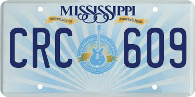 MS license plate CRC609