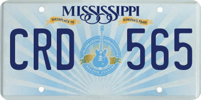 MS license plate CRD565