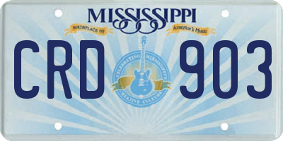 MS license plate CRD903