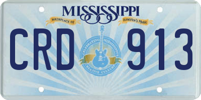 MS license plate CRD913