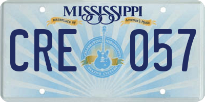 MS license plate CRE057