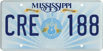 MS license plate CRE188