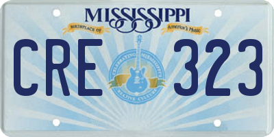 MS license plate CRE323