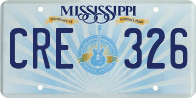 MS license plate CRE326