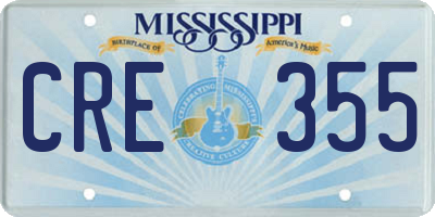 MS license plate CRE355