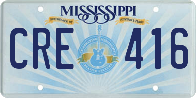 MS license plate CRE416