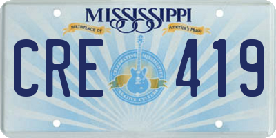 MS license plate CRE419