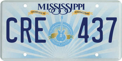MS license plate CRE437
