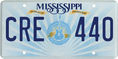 MS license plate CRE440