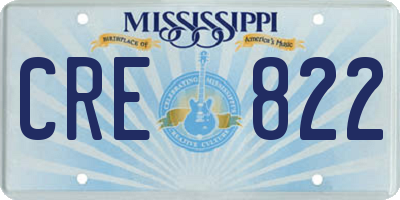 MS license plate CRE822