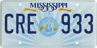 MS license plate CRE933