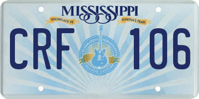 MS license plate CRF106