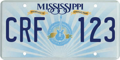 MS license plate CRF123