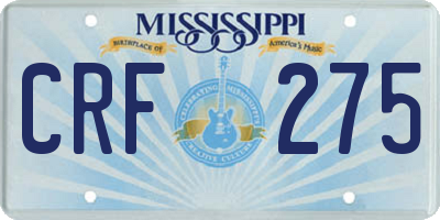 MS license plate CRF275