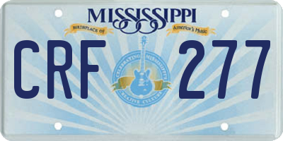MS license plate CRF277